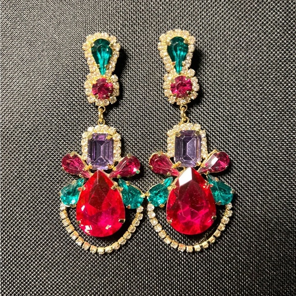 Elegant Multicolor Statement Earrings - Picture 1 of 2
